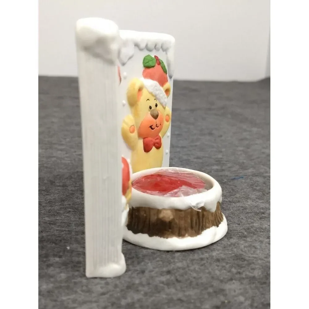 LaVie Ceramic Tea Light Candle & Holder Teddy Bears Snow Firepit Bells Holly NEW